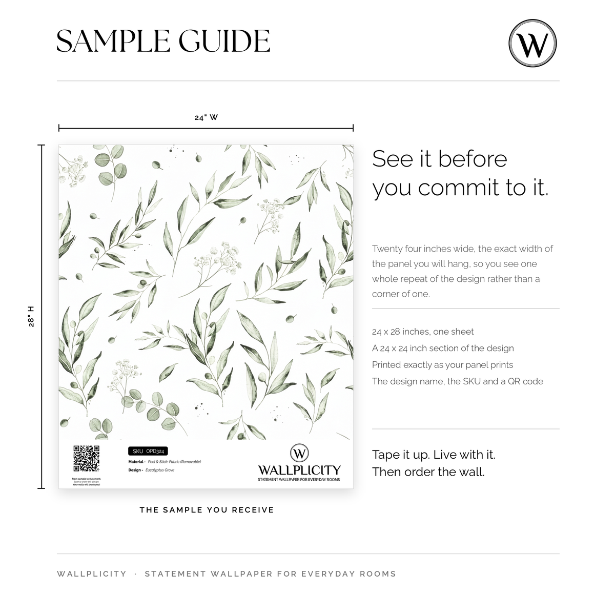 Eucalyptus Grove wallpaper sample guide