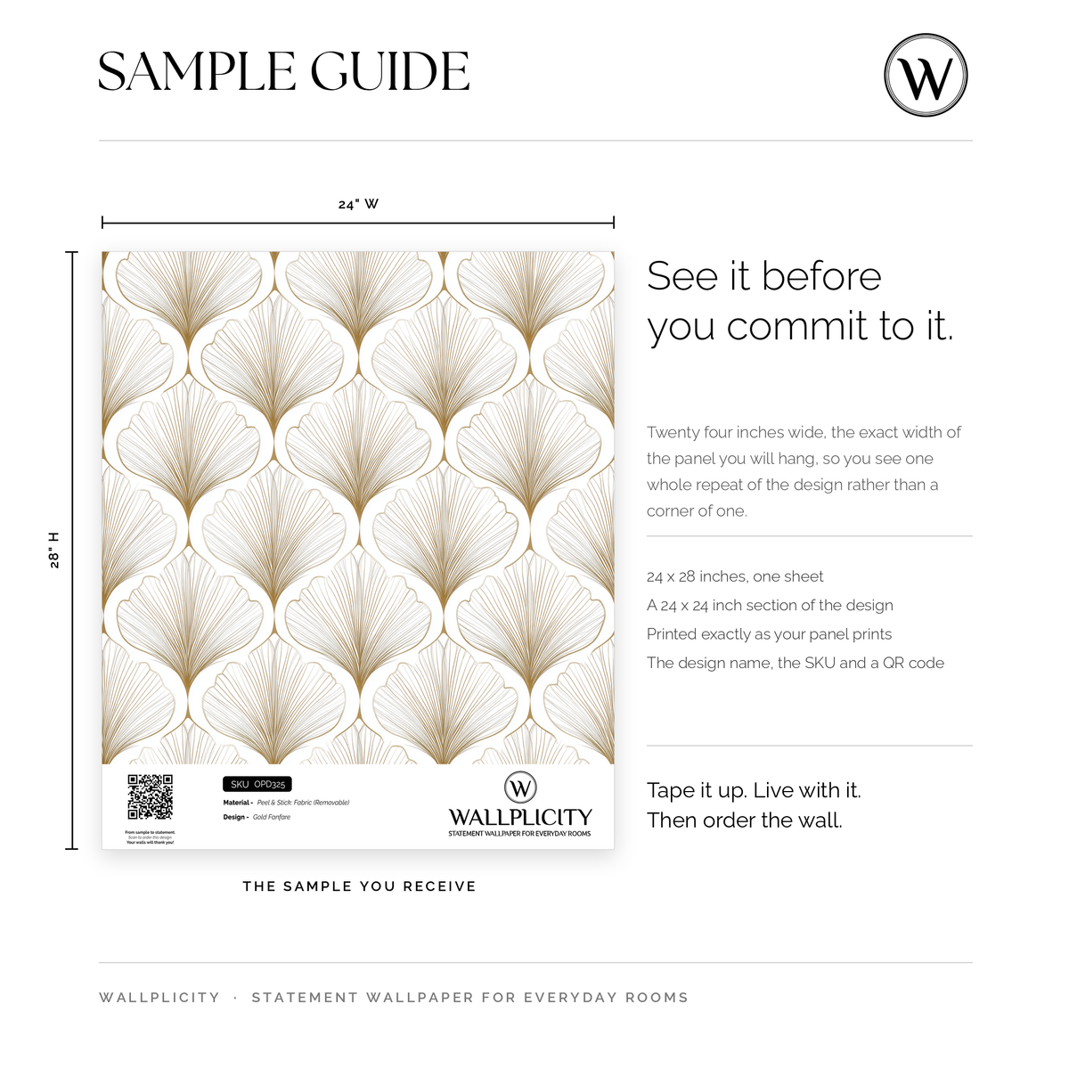 Gold Fanfare wallpaper sample guide