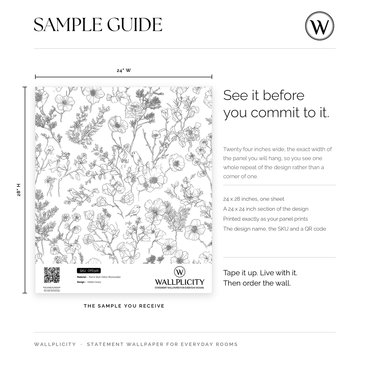 Hidden Aviary wallpaper sample guide