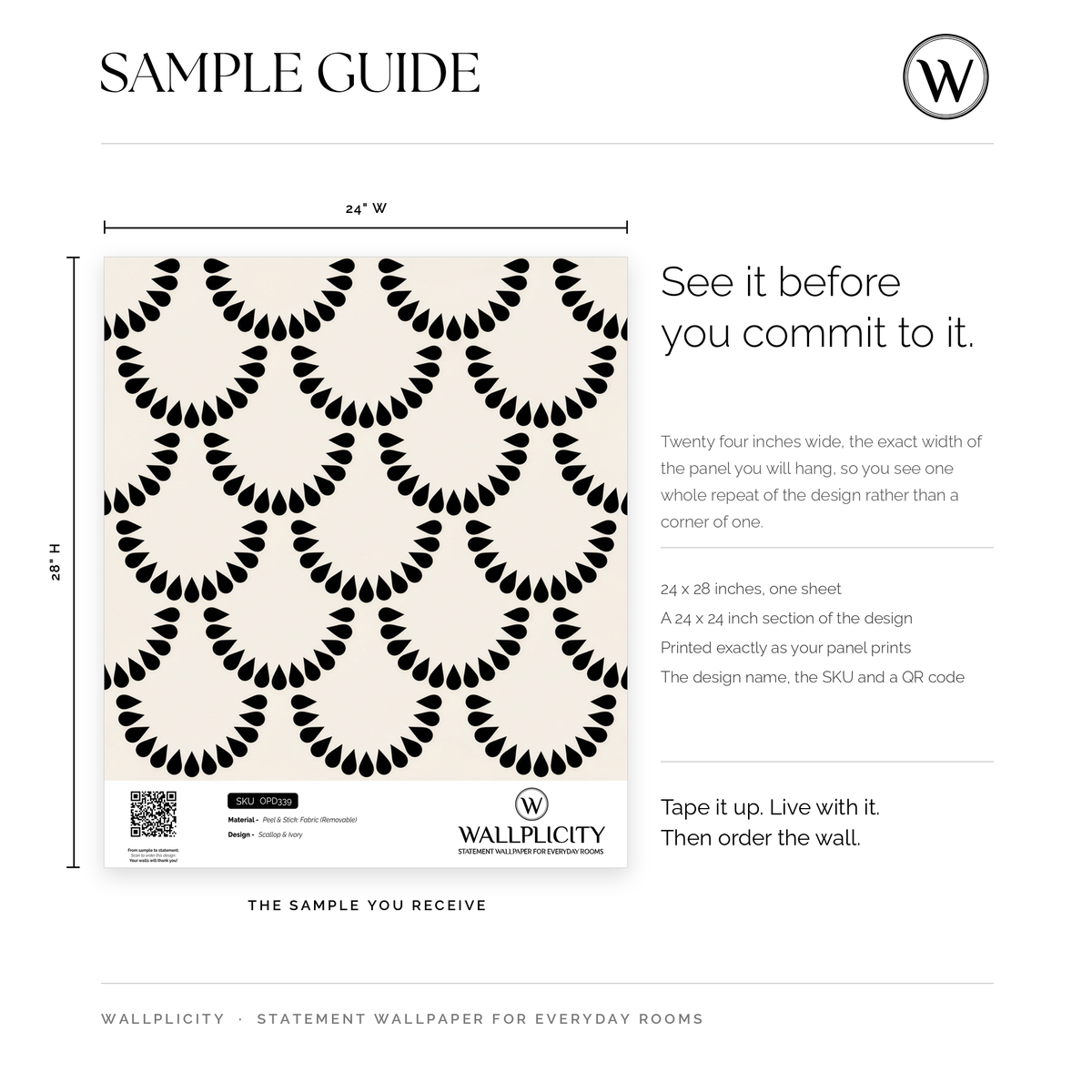 Scallop & Ivory wallpaper sample guide
