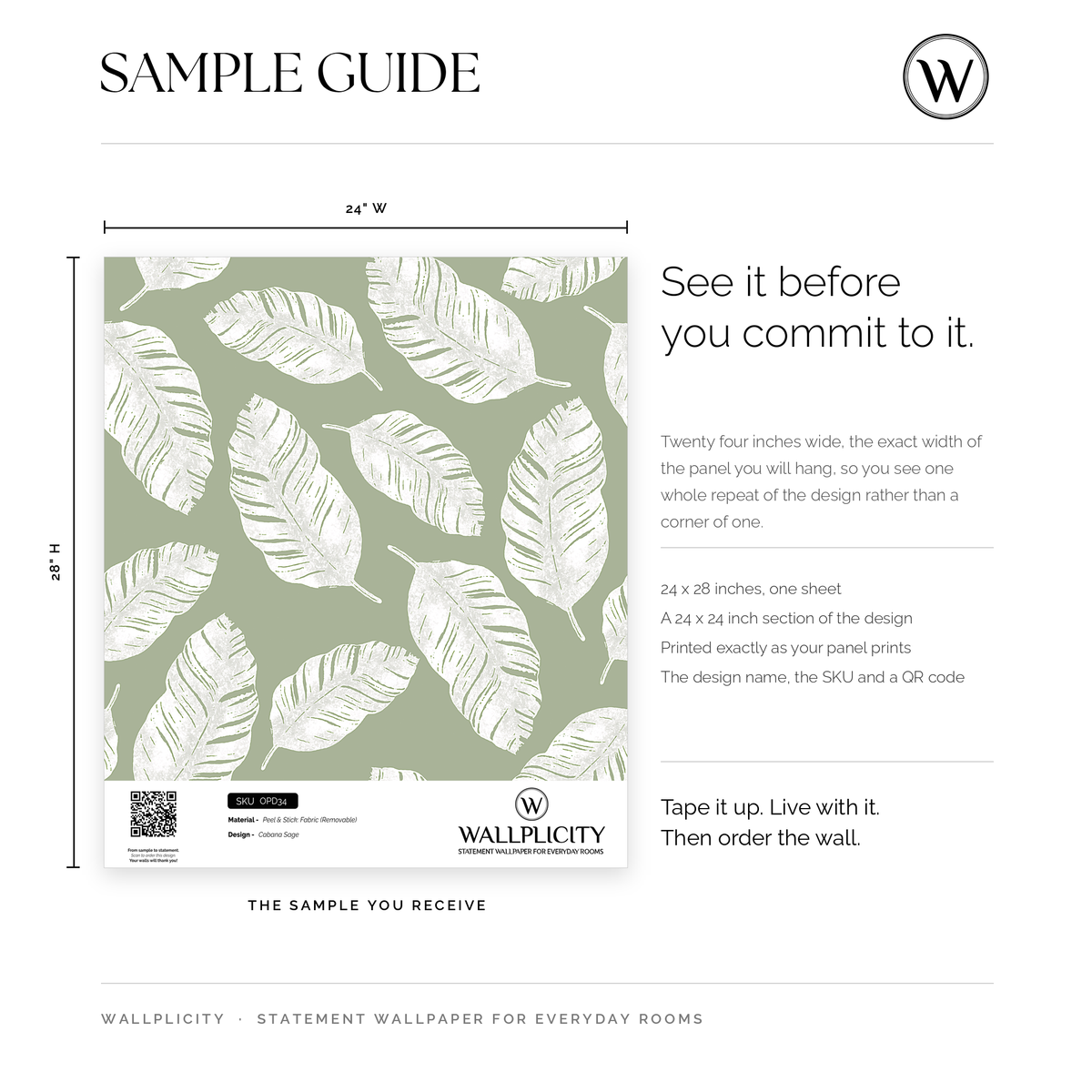 Cabana Sage wallpaper sample guide