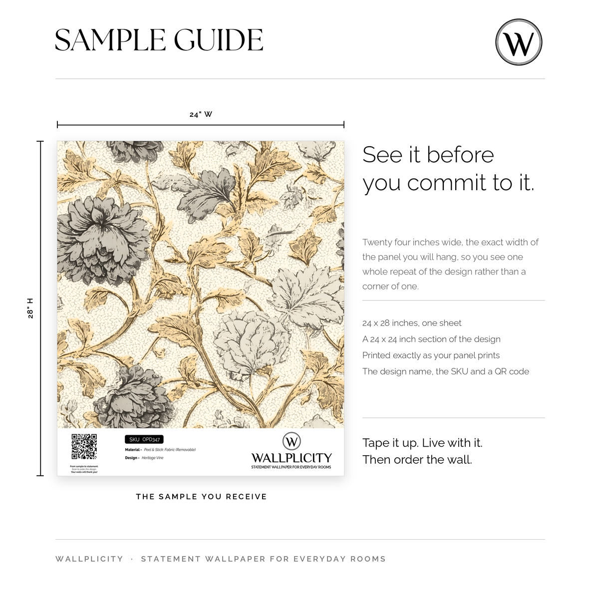 Heritage Vine wallpaper sample guide