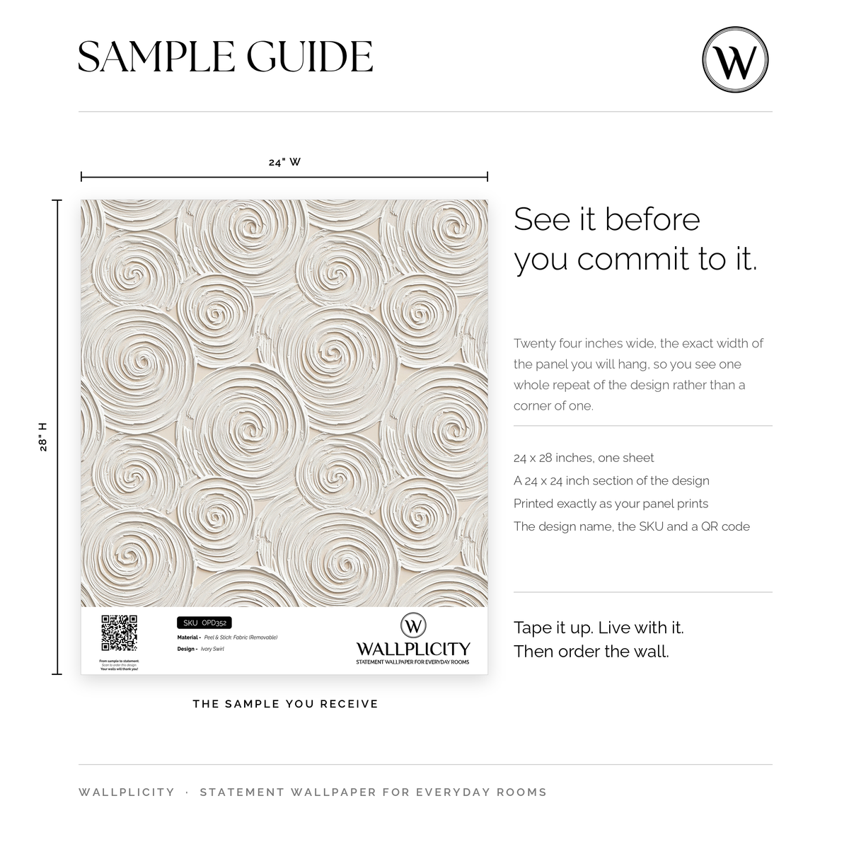 Ivory Swirl wallpaper sample guide
