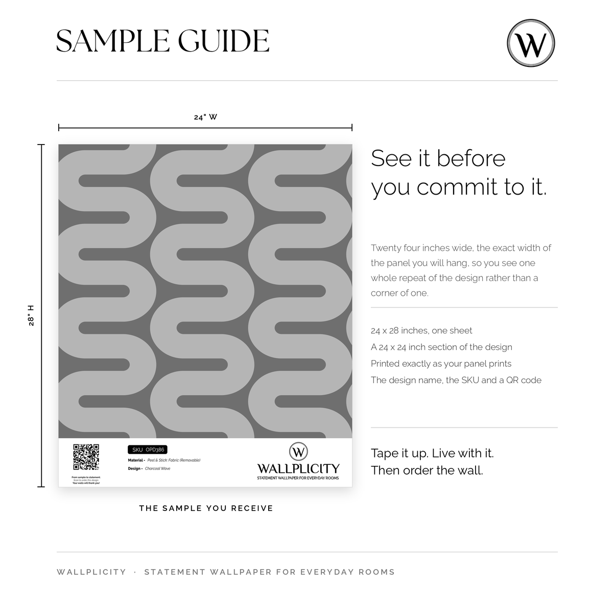 Charcoal Wave wallpaper sample guide