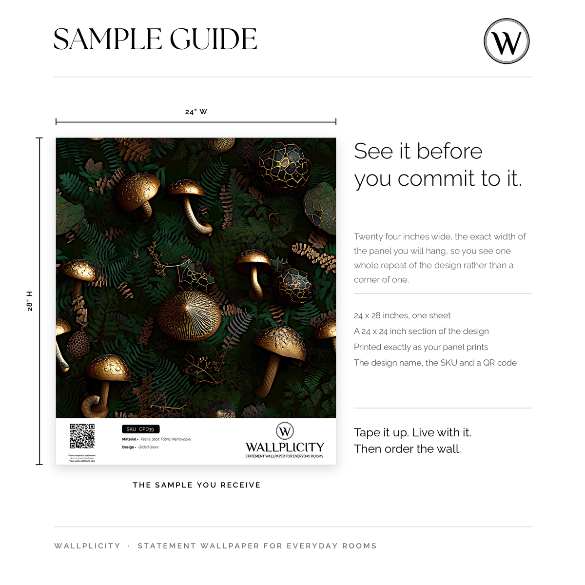 Gilded Grove wallpaper sample guide