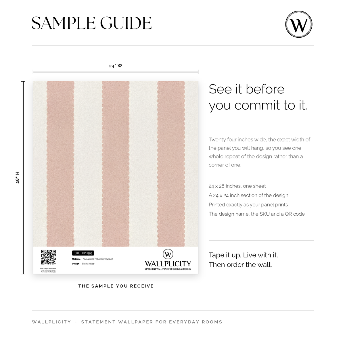 Blush Scallop wallpaper sample guide
