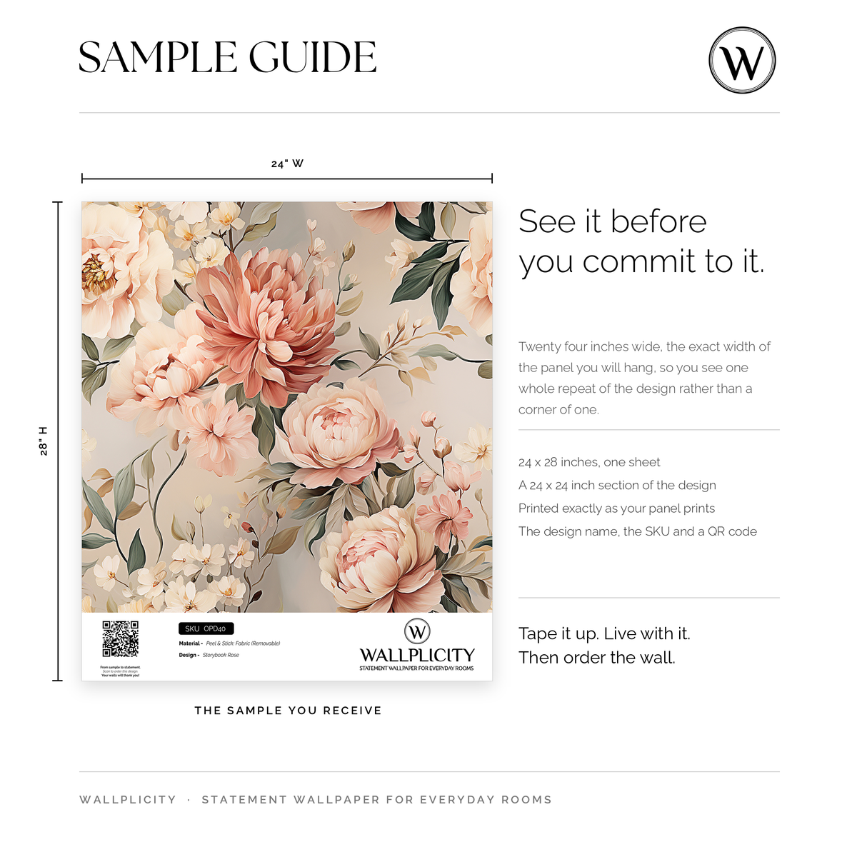 Storybook Rose wallpaper sample guide