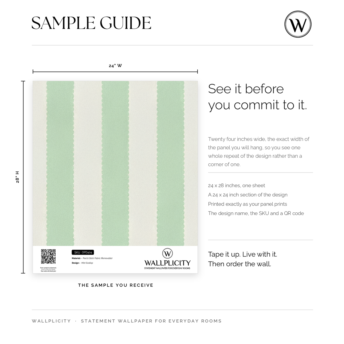 Mint Scallop wallpaper sample guide