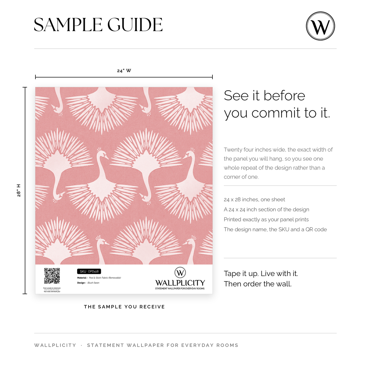 Blush Swan wallpaper sample guide