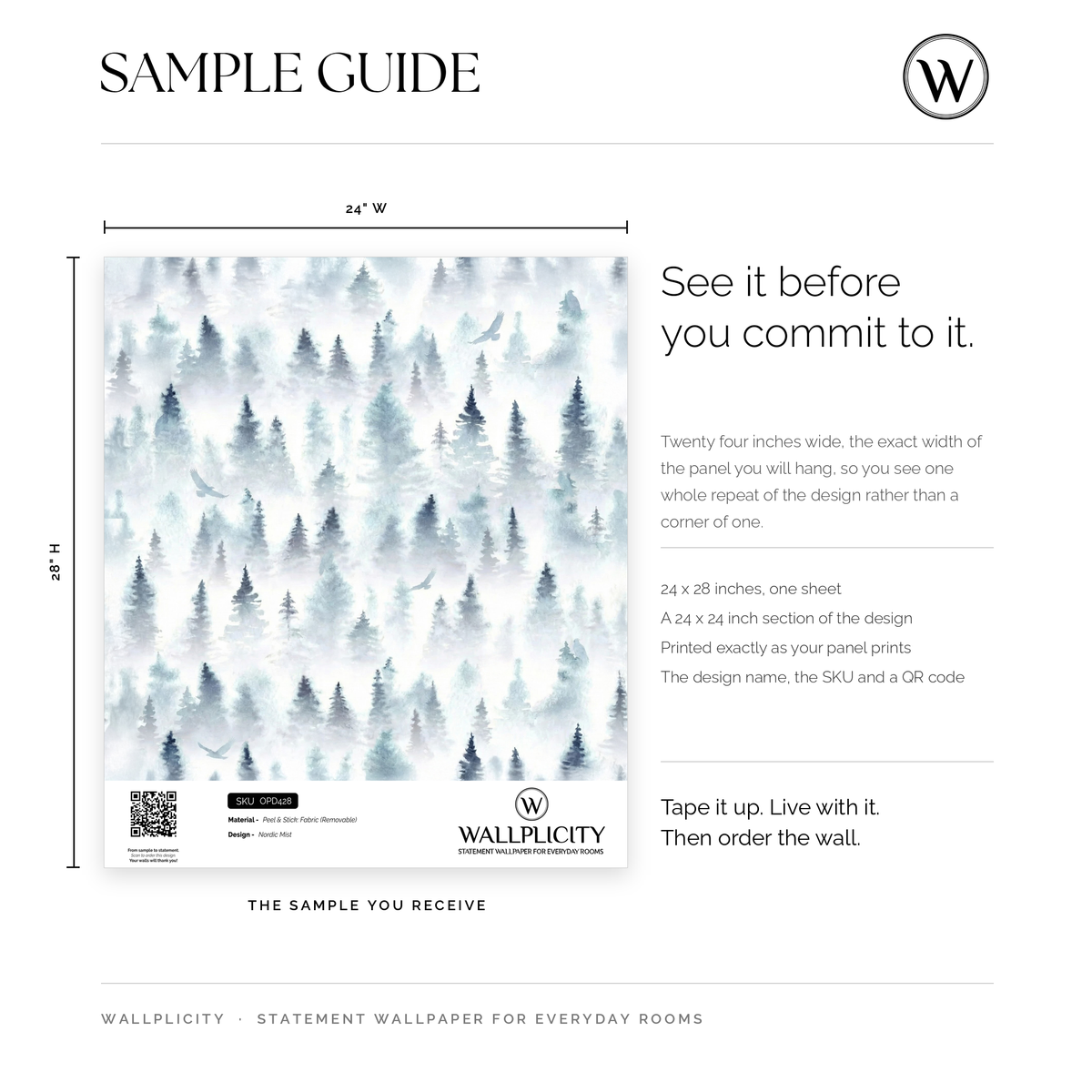 Nordic Mist wallpaper sample guide