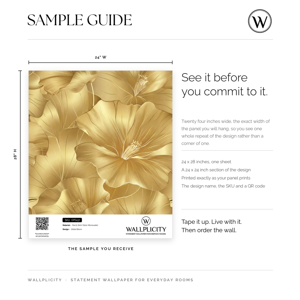 Gilded Bloom wallpaper sample guide