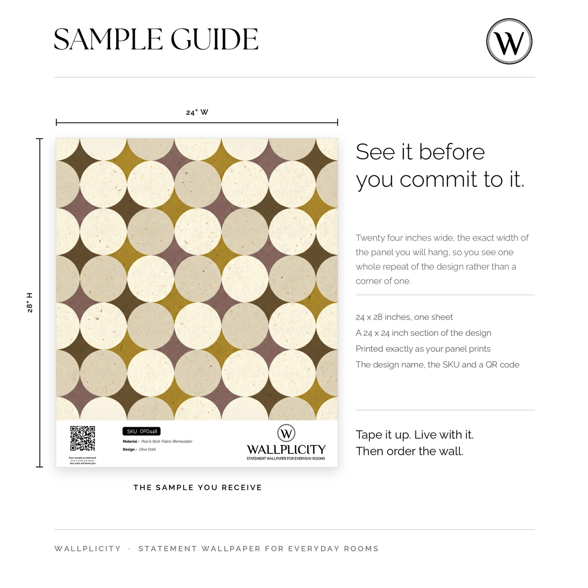 Olive Orbit wallpaper sample guide