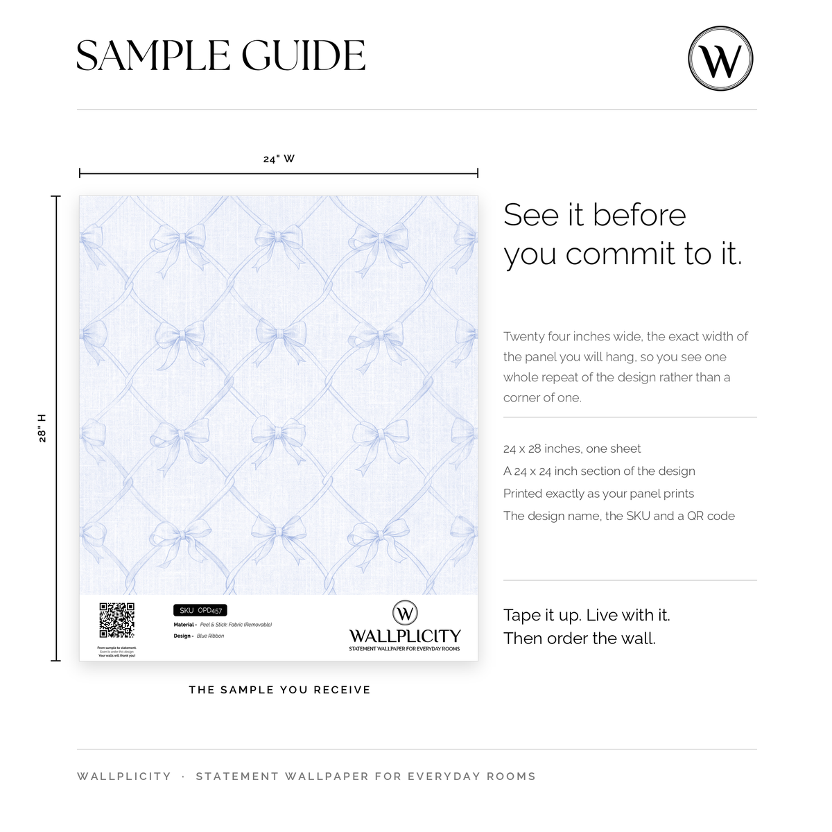 Blue Ribbon wallpaper sample guide