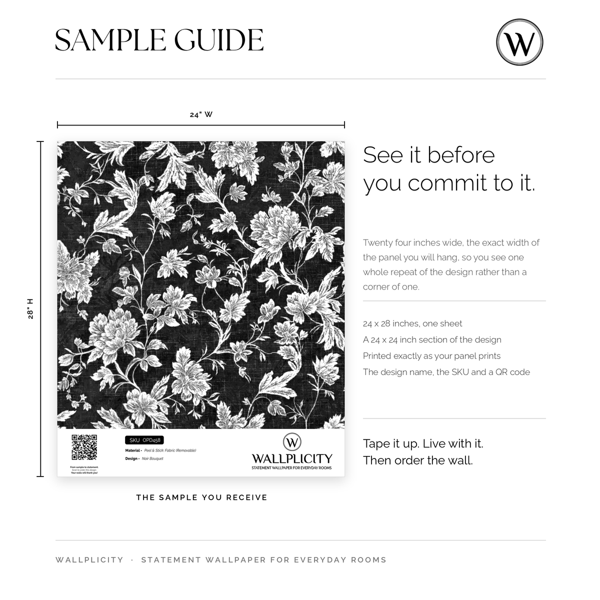 Noir Bouquet wallpaper sample guide