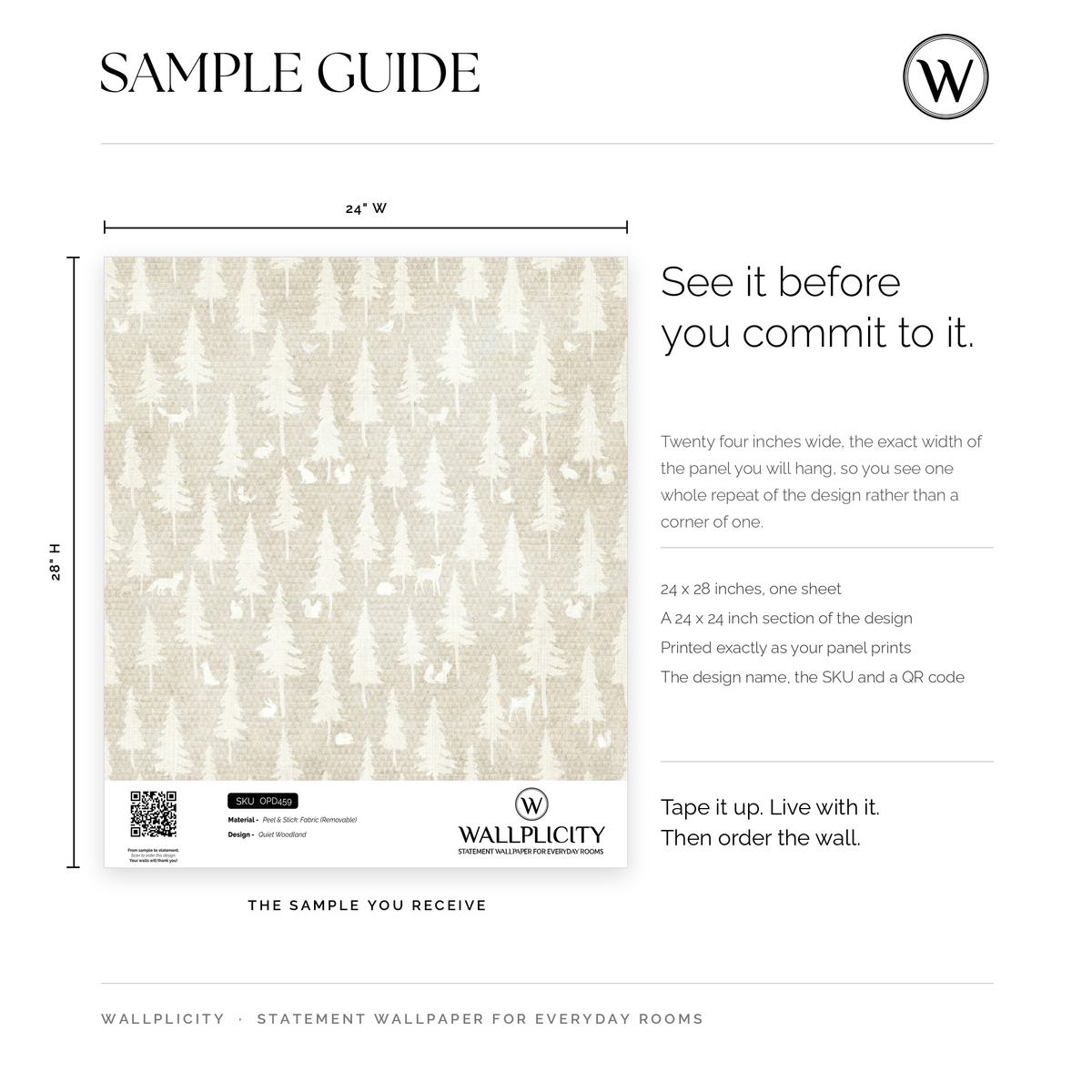 Quiet Woodland wallpaper sample guide