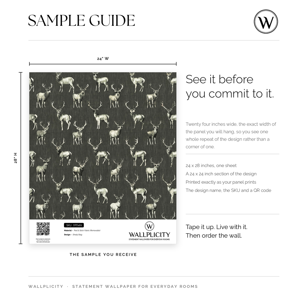 Shady Stag wallpaper sample guide