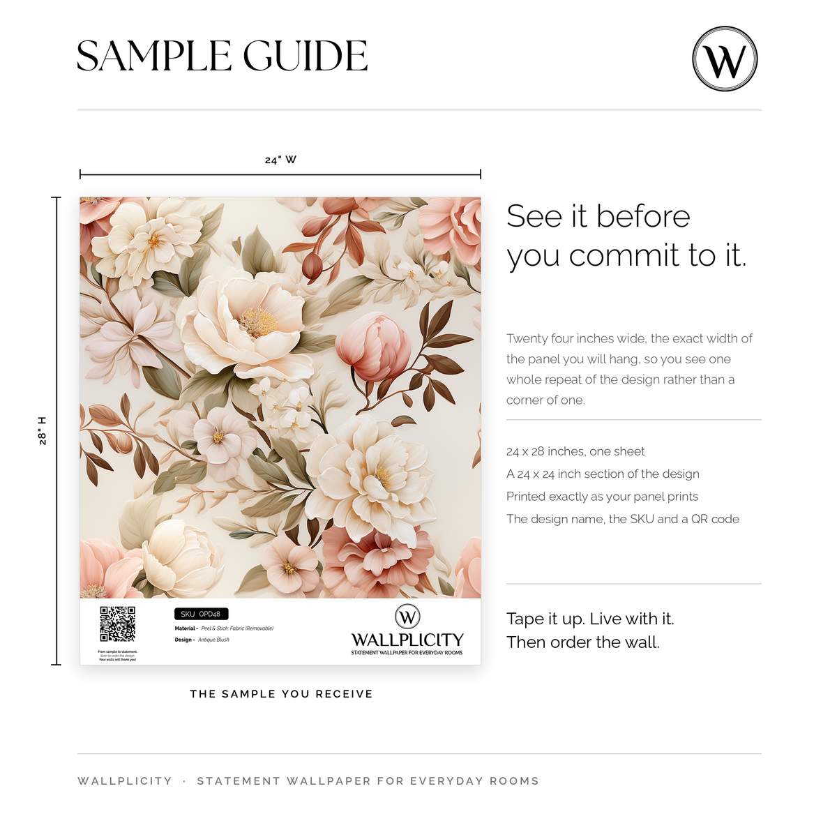 Antique Blush wallpaper sample guide