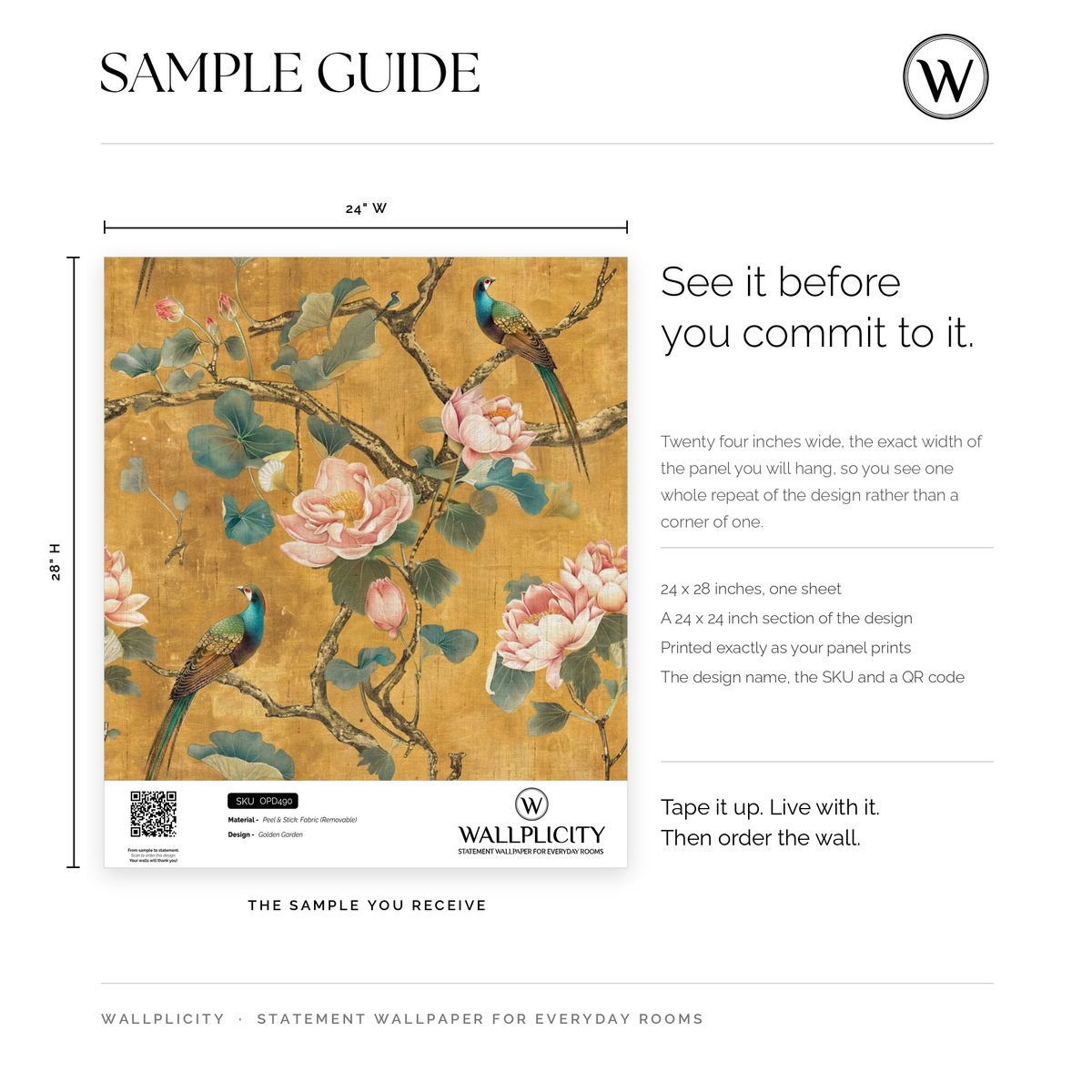 Golden Garden wallpaper sample guide