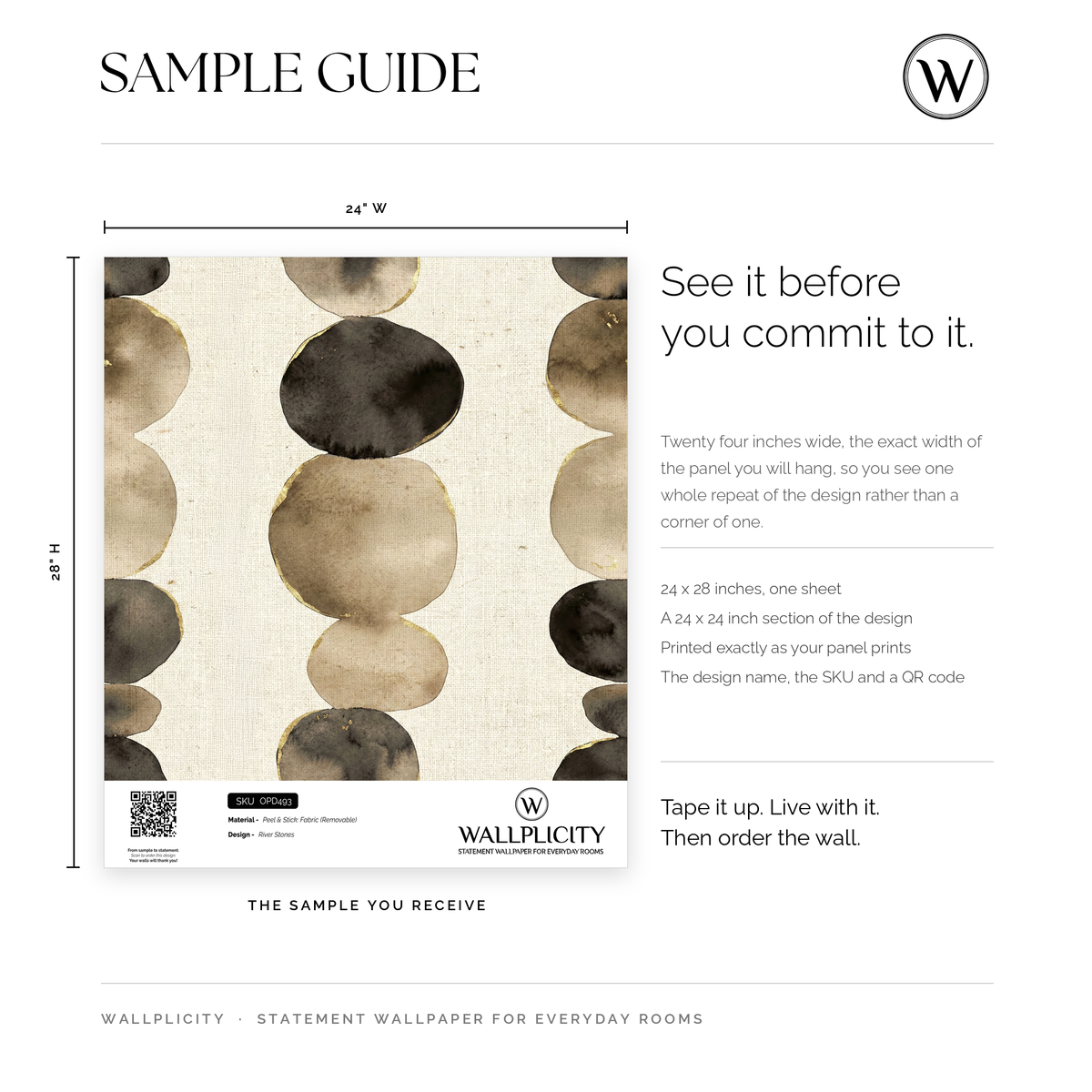 River Stones wallpaper sample guide