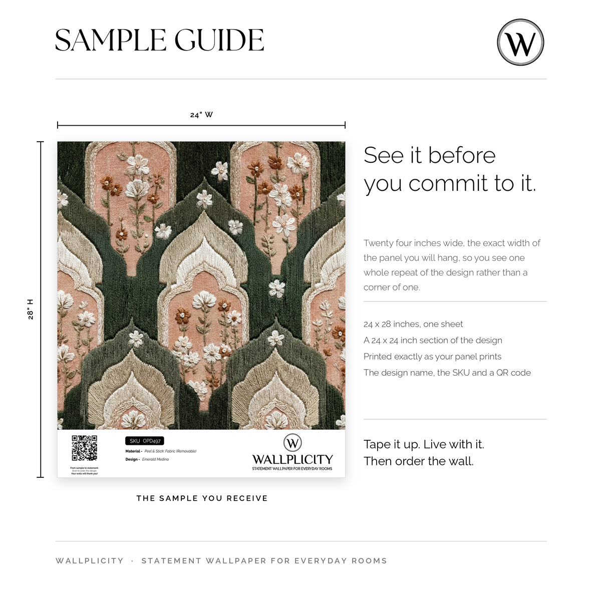 Emerald Medina wallpaper sample guide