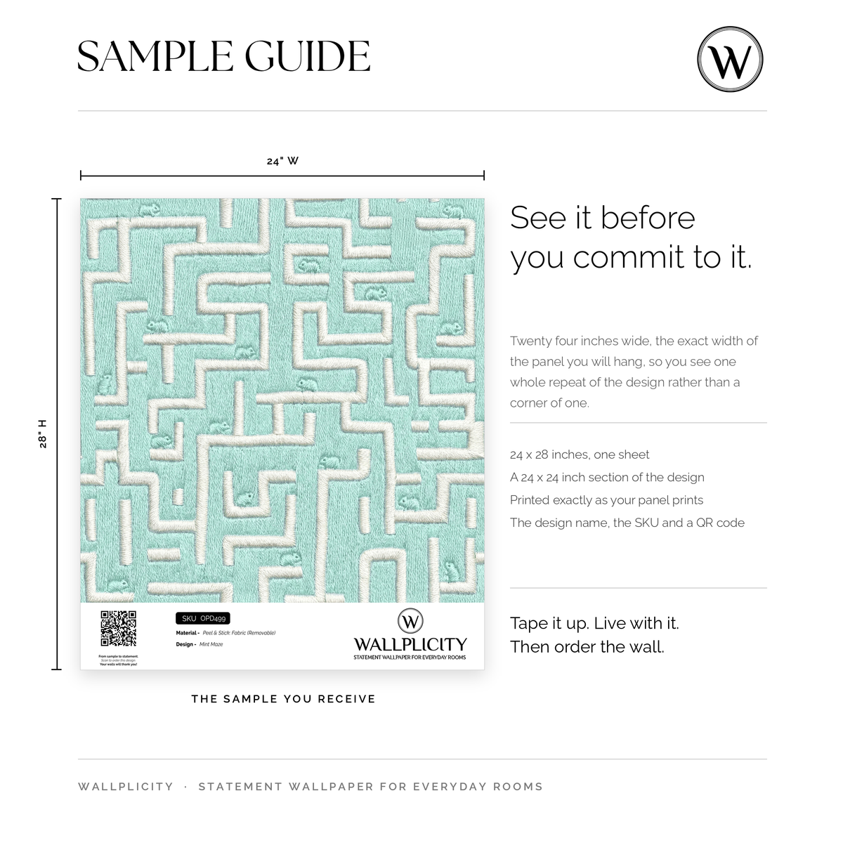 Mint Maze wallpaper sample guide