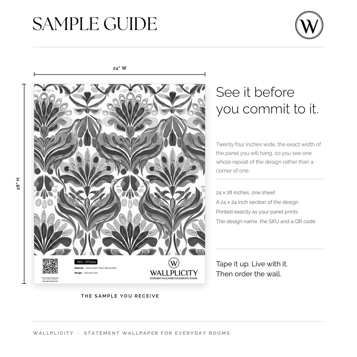 Nouveau Noir wallpaper sample guide