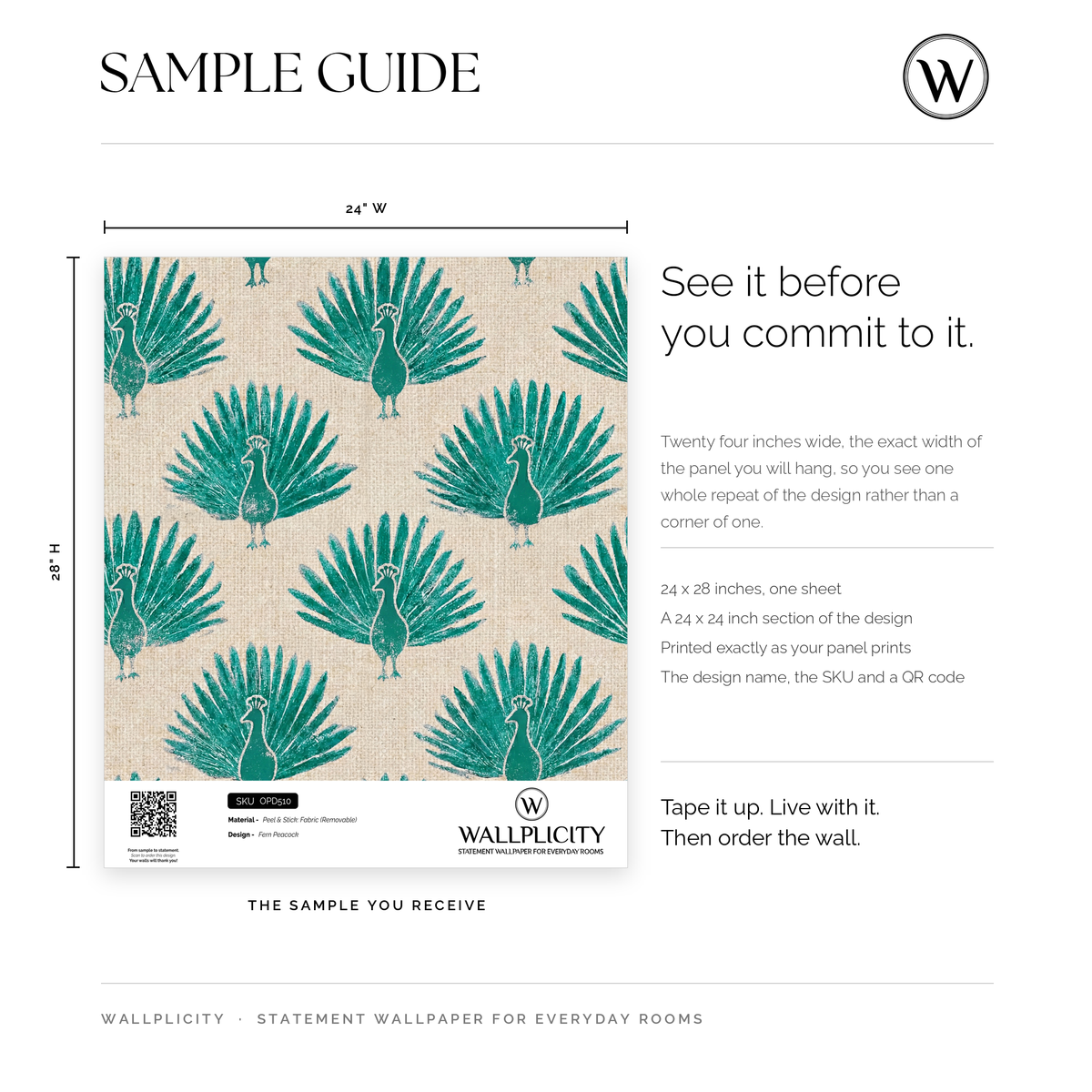 Fern Peacock wallpaper sample guide