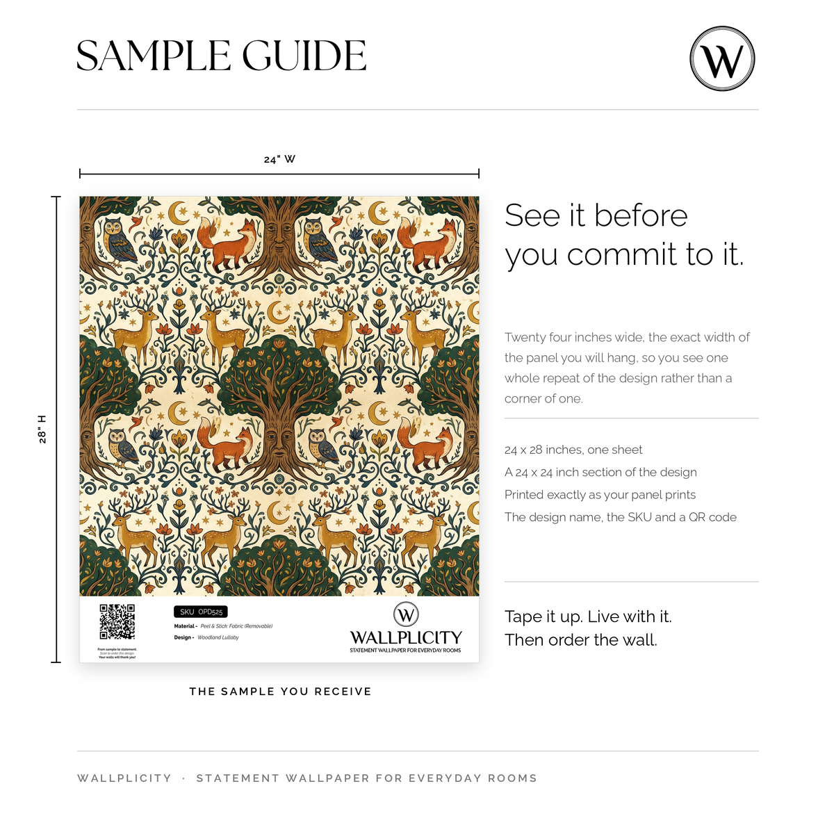Woodland Lullaby wallpaper sample guide