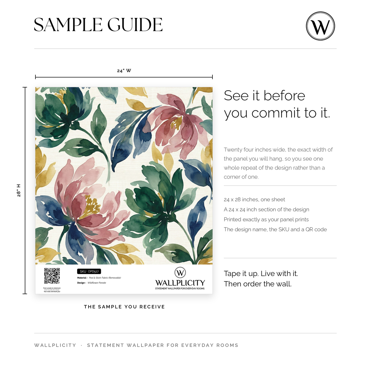 Wildflower Parade wallpaper sample guide