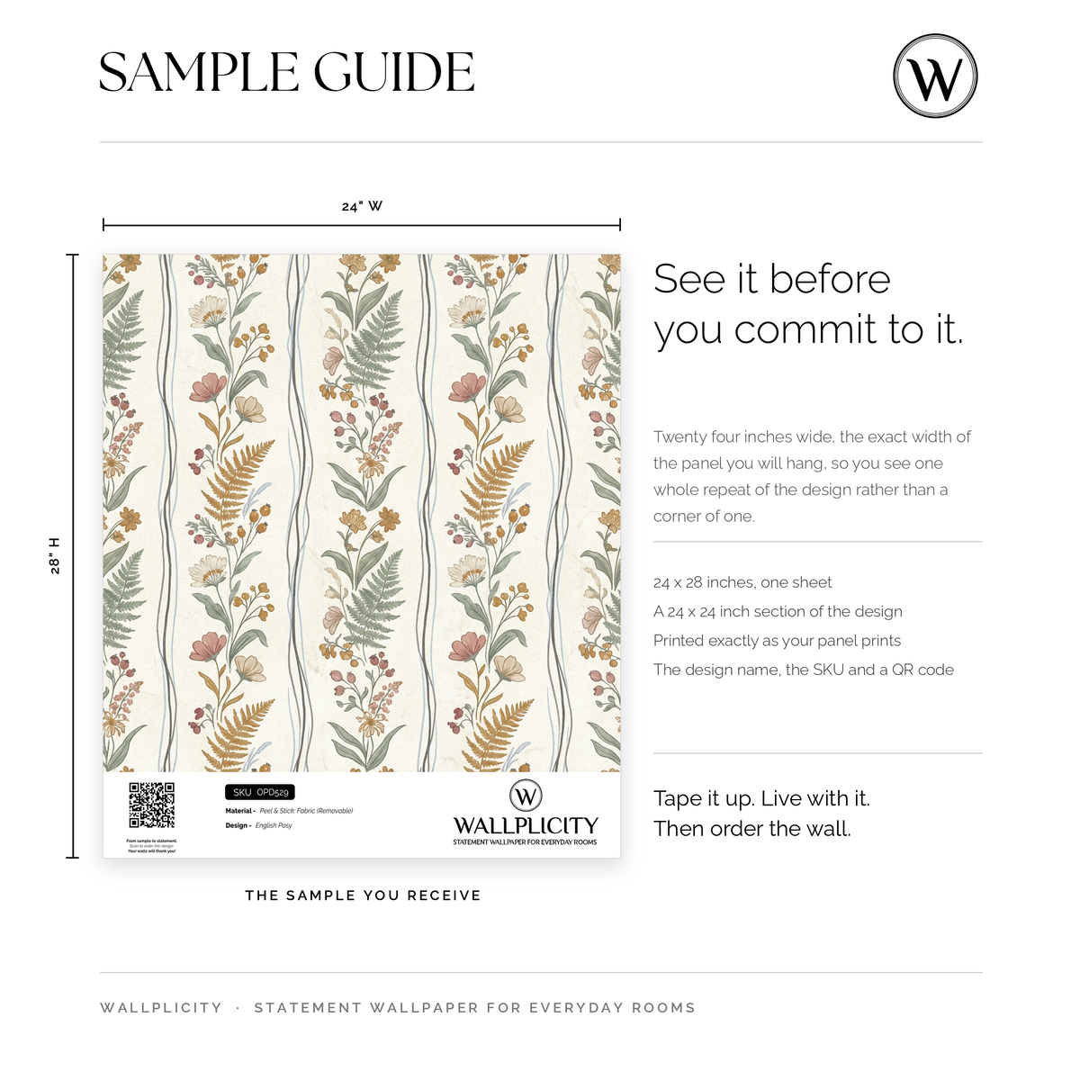 English Posy wallpaper sample guide