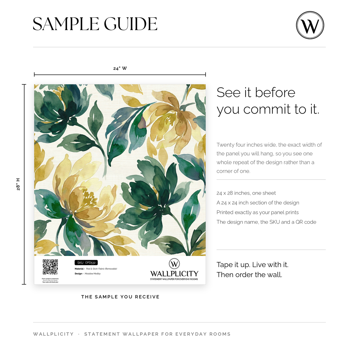 Meadow Medley wallpaper sample guide