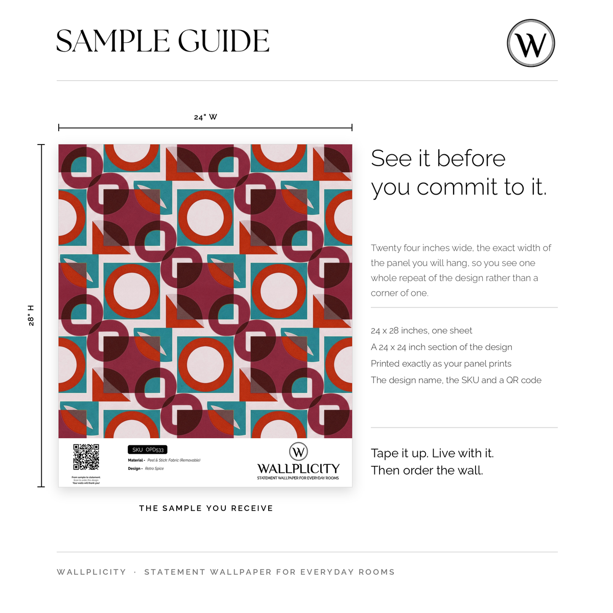 Retro Spice wallpaper sample guide