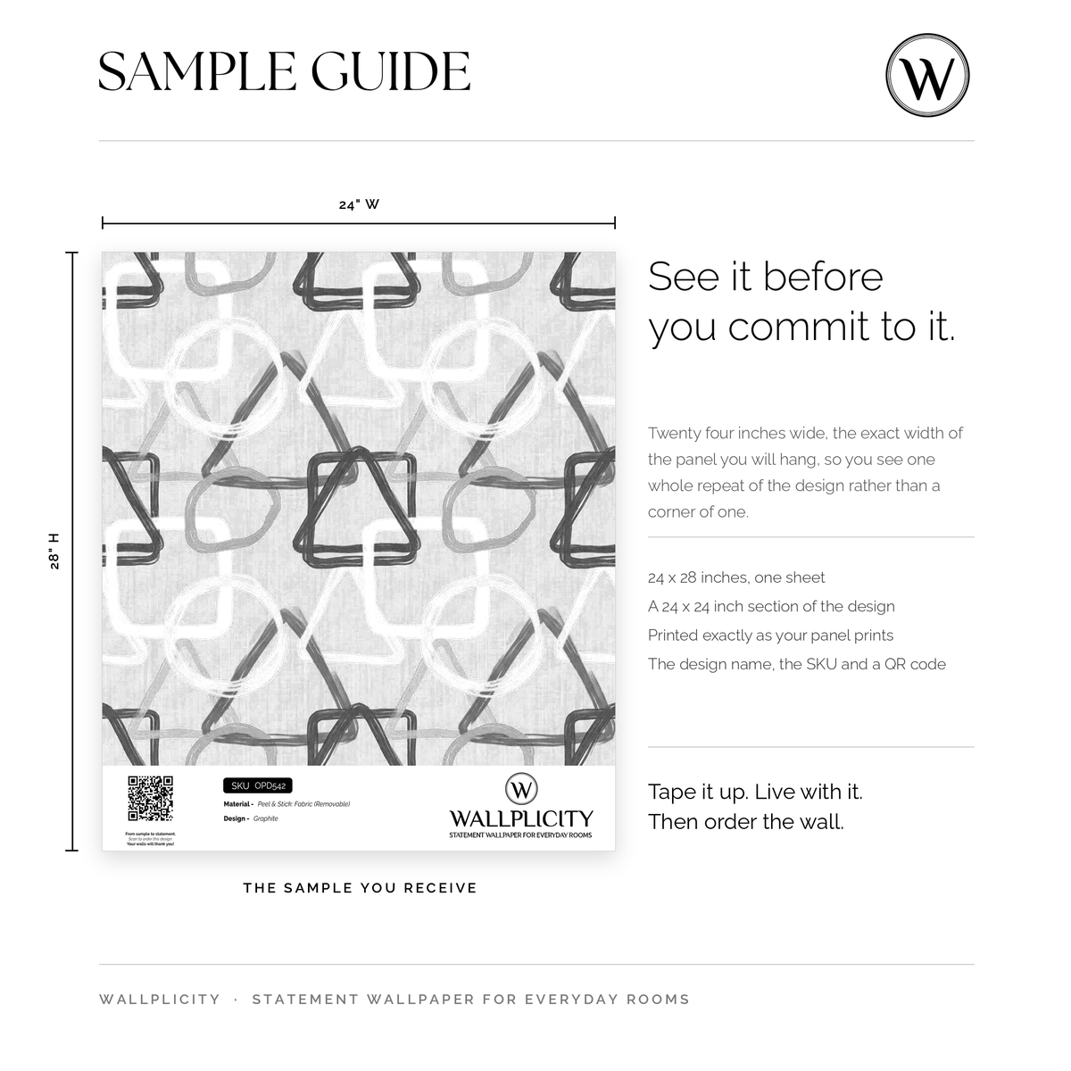 Graphite wallpaper sample guide