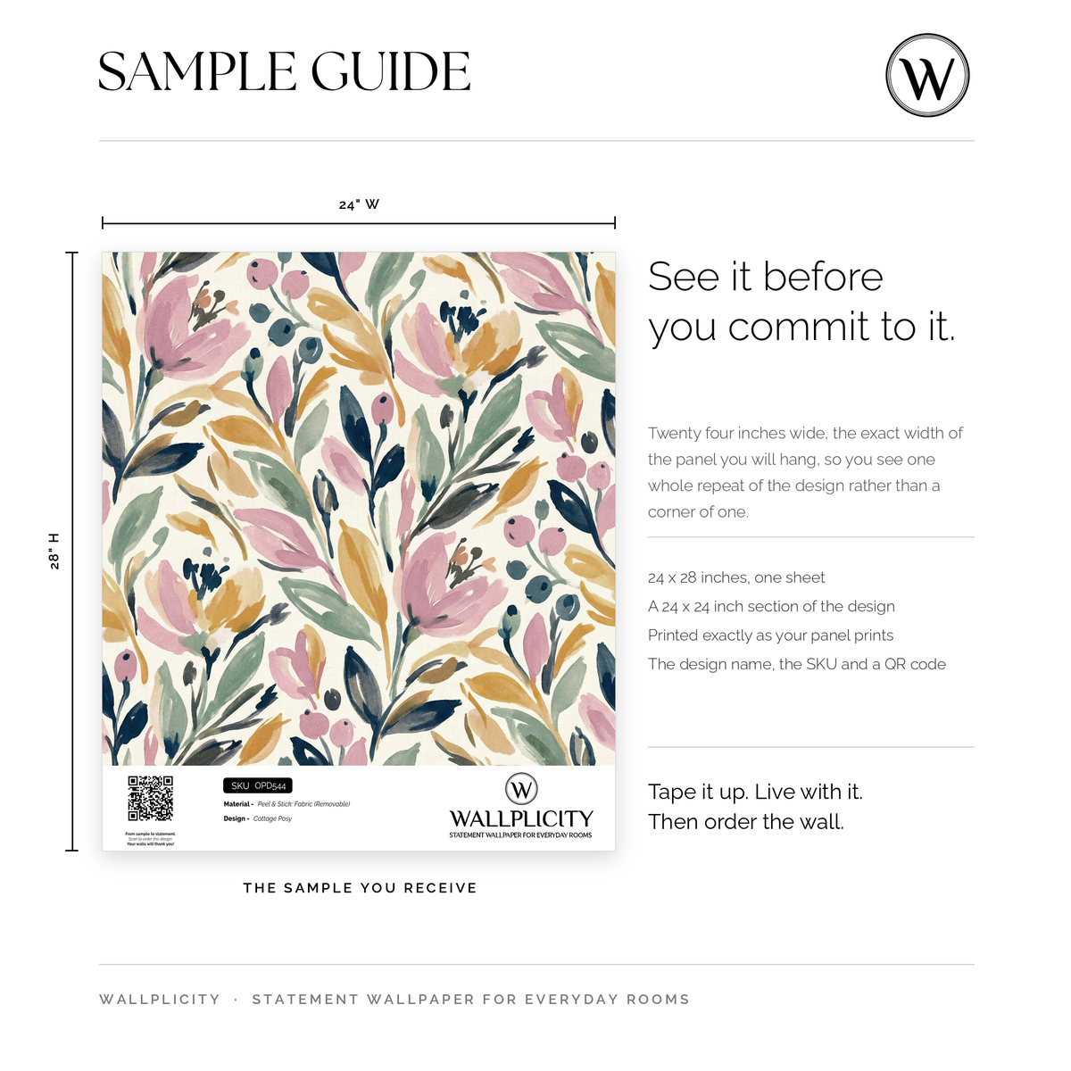 Cottage Posy wallpaper sample guide