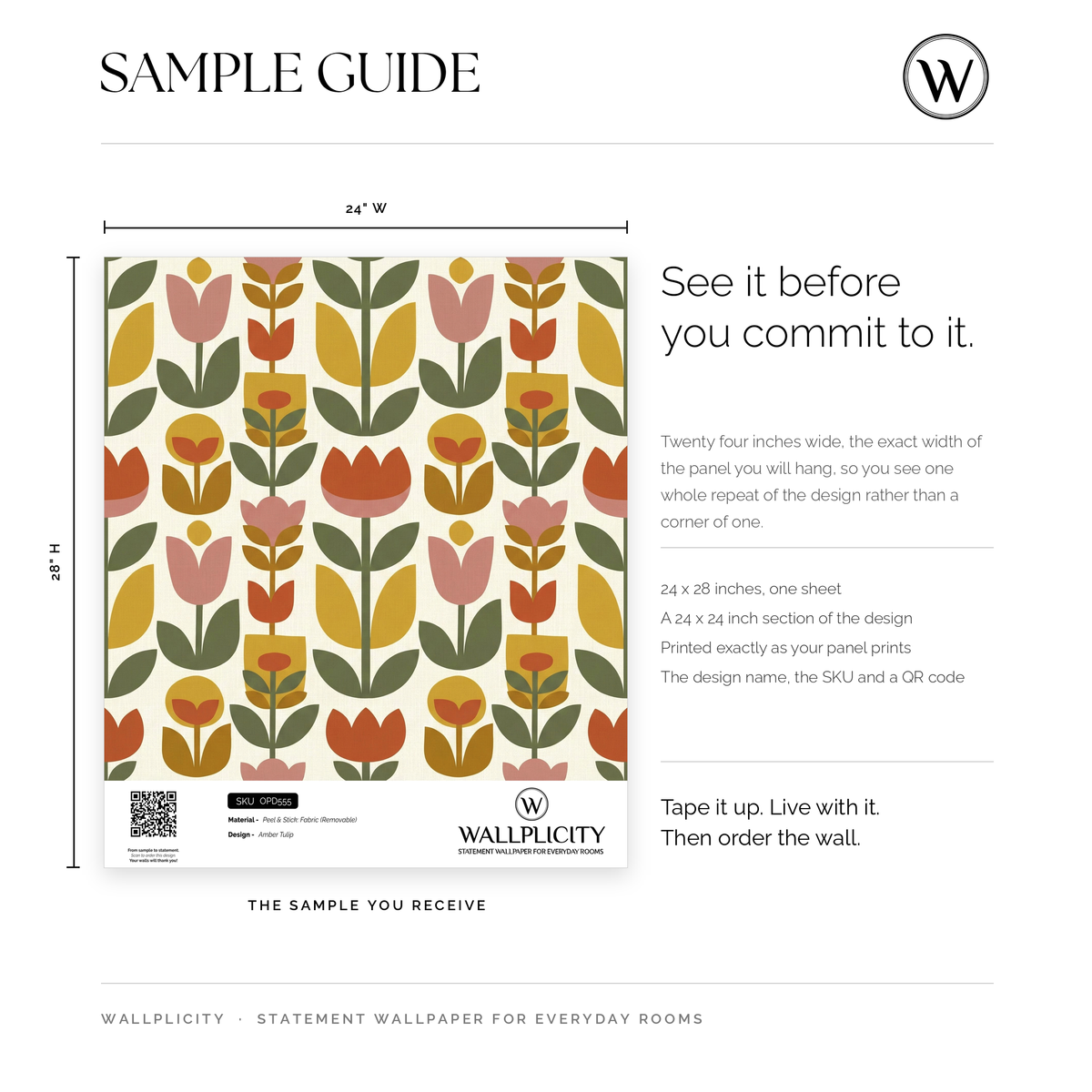 Amber Tulip wallpaper sample guide