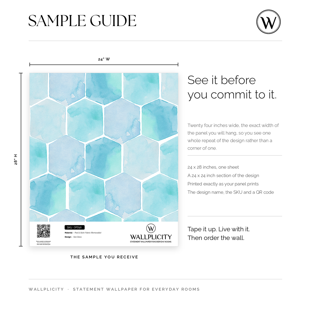 Sea Glass wallpaper sample guide
