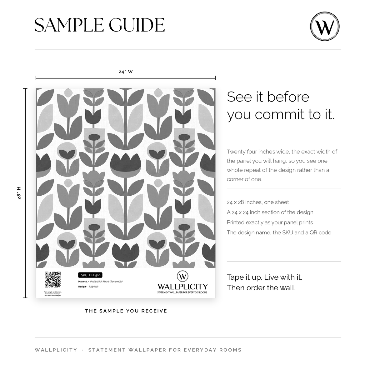 Tulip Noir wallpaper sample guide
