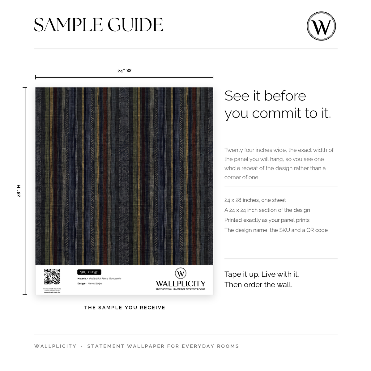 Harvest Stripe wallpaper sample guide