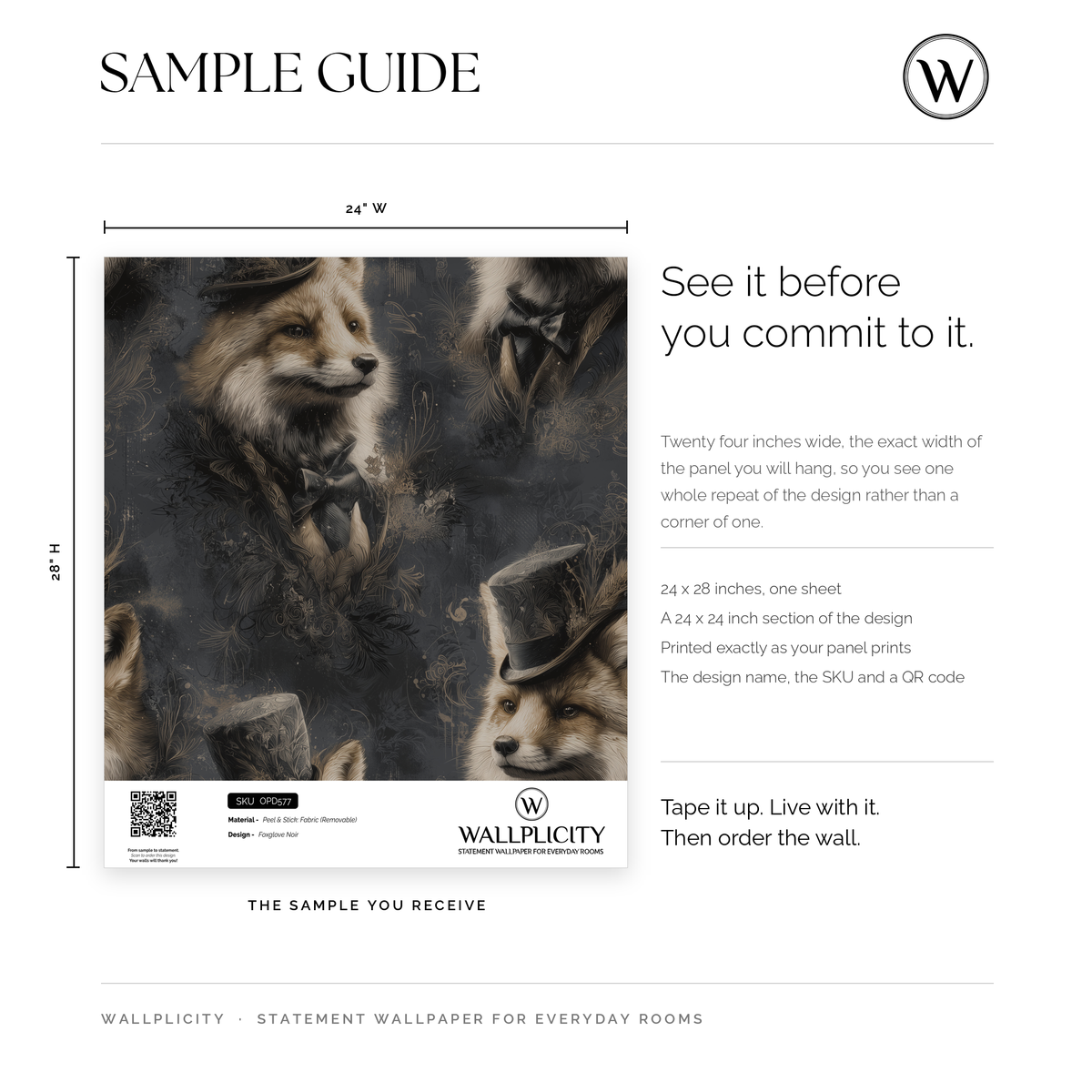 Foxglove Noir wallpaper sample guide