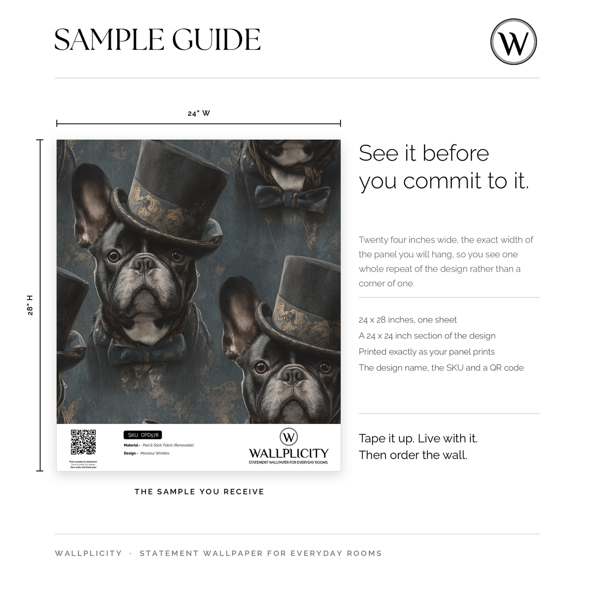 Monsieur Wrinkles wallpaper sample guide