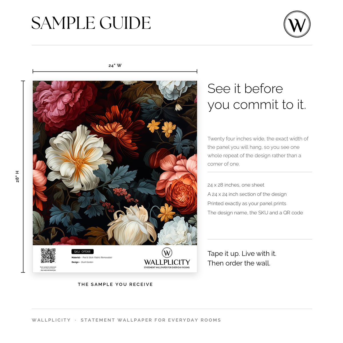 Dusk Garden wallpaper sample guide