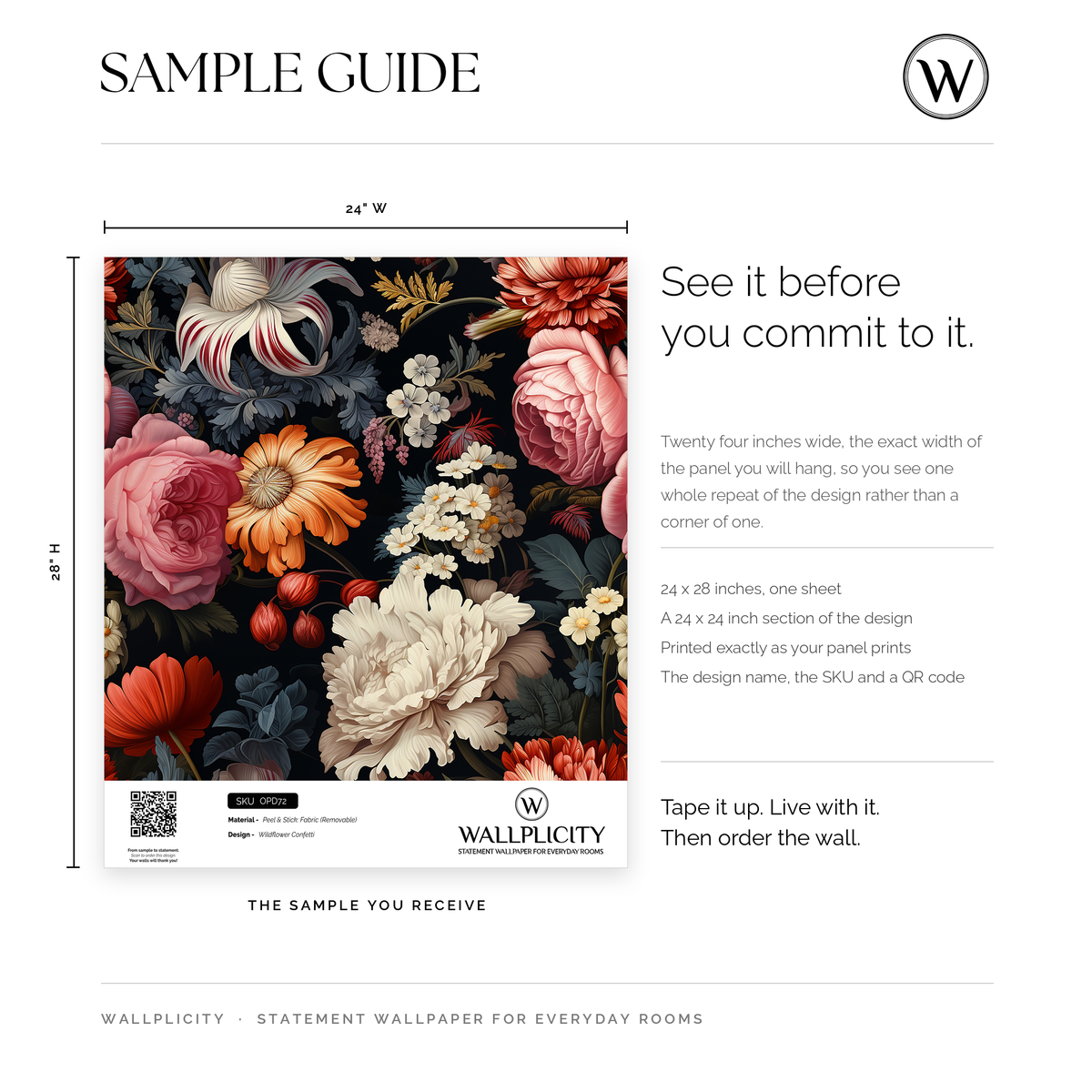 Wildflower Confetti wallpaper sample guide