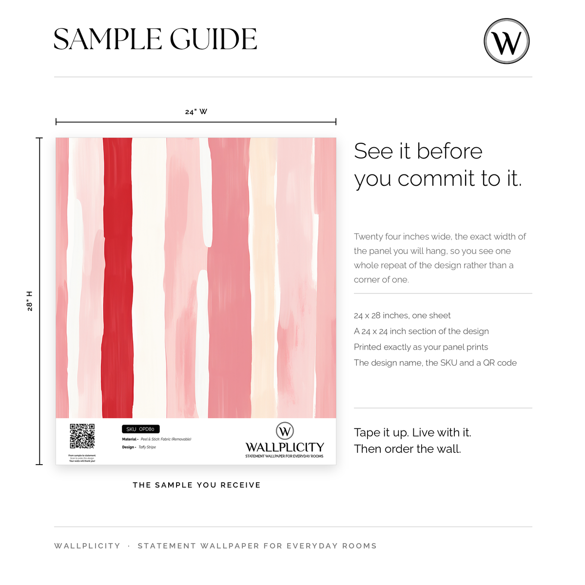 Taffy Stripe wallpaper sample guide