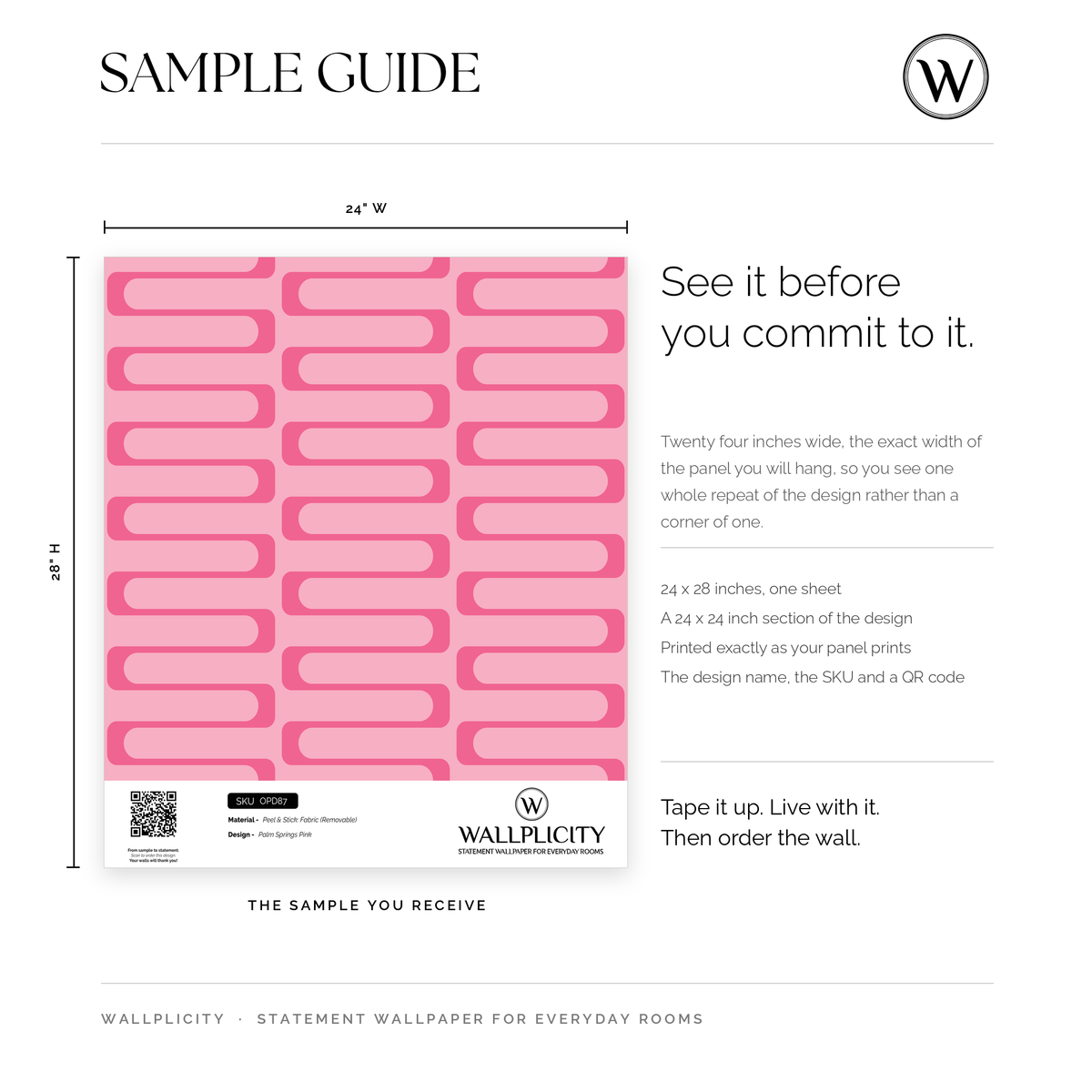 Palm Springs Pink wallpaper sample guide