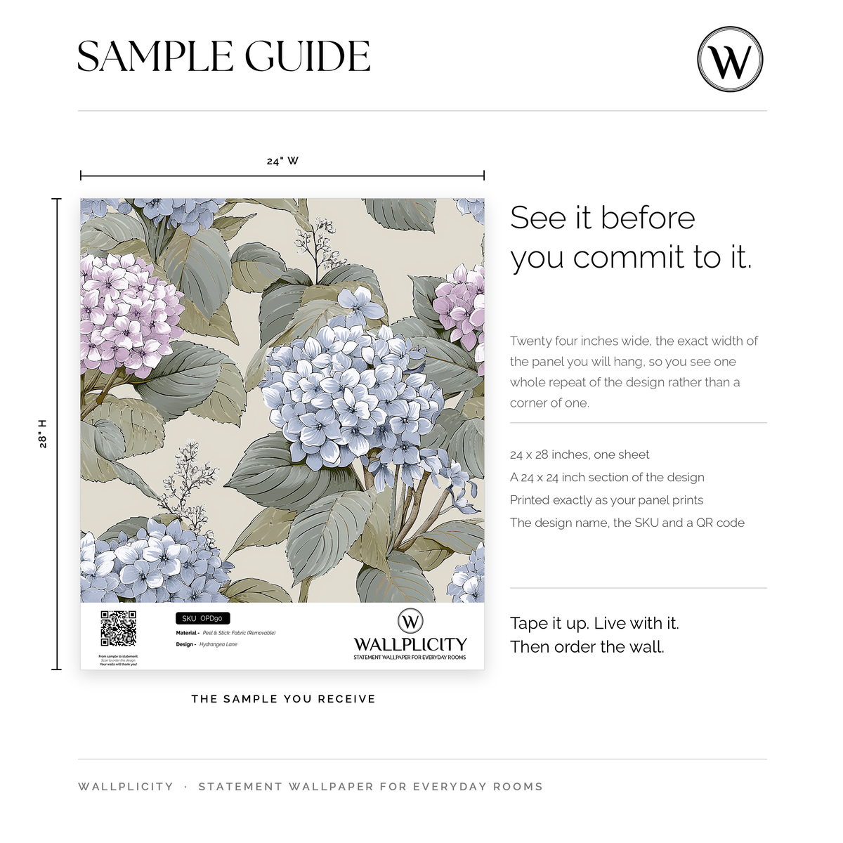 Hydrangea Lane wallpaper sample guide
