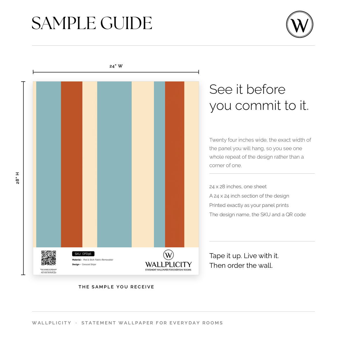 Carousel Stripe wallpaper sample guide