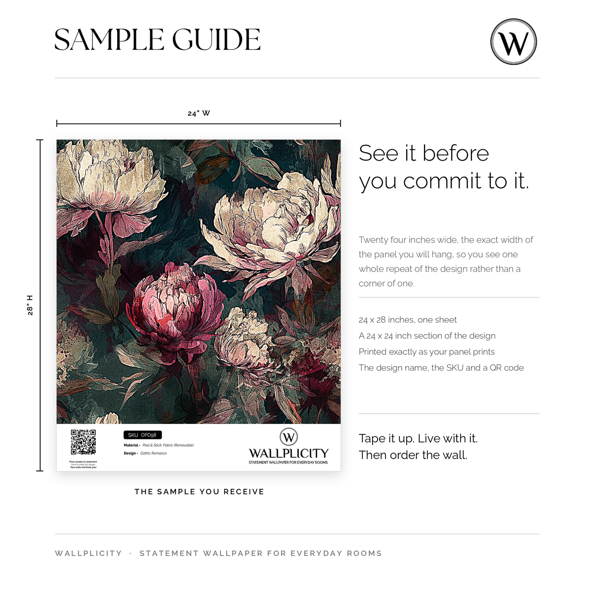 Gothic Romance wallpaper sample guide