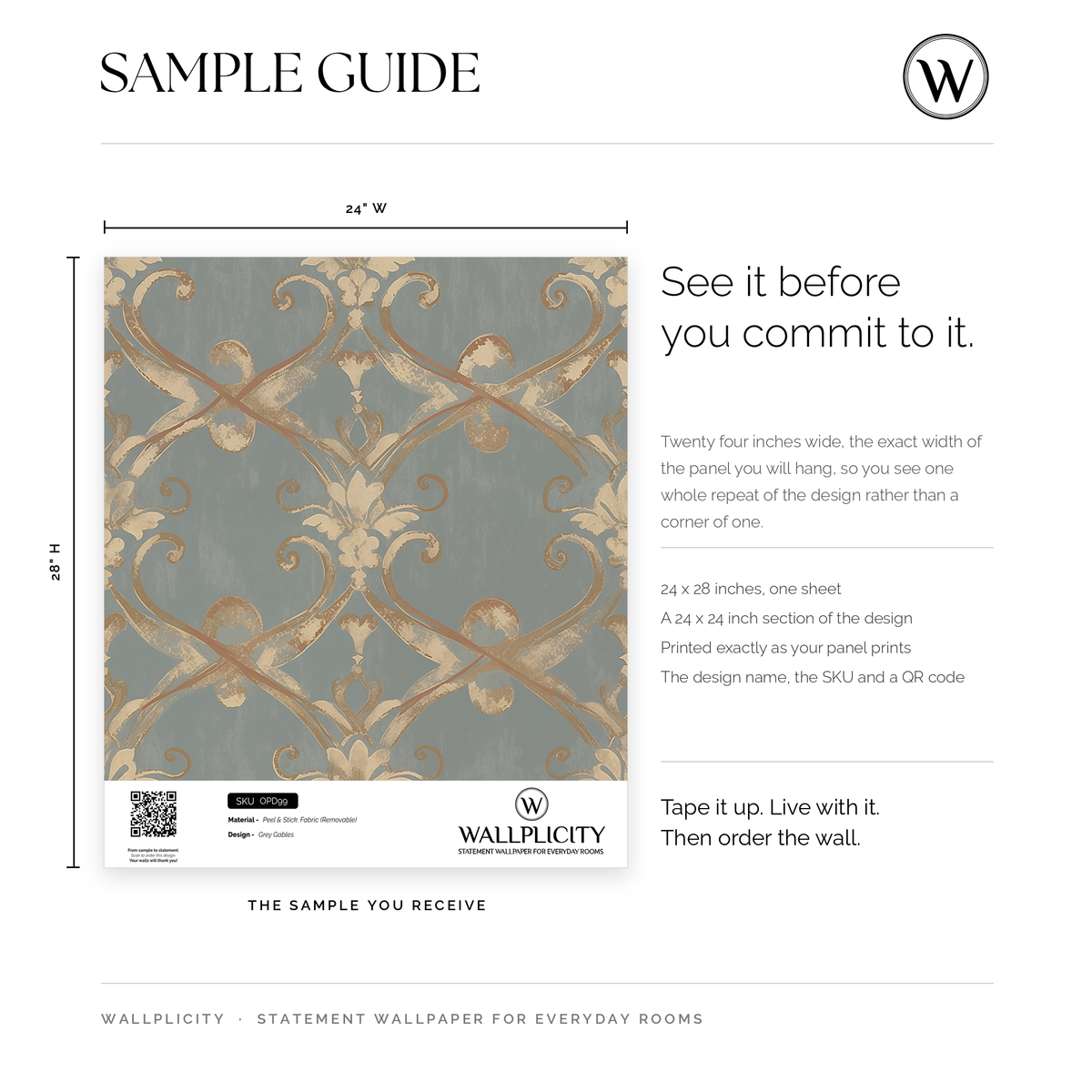 Grey Gables wallpaper sample guide