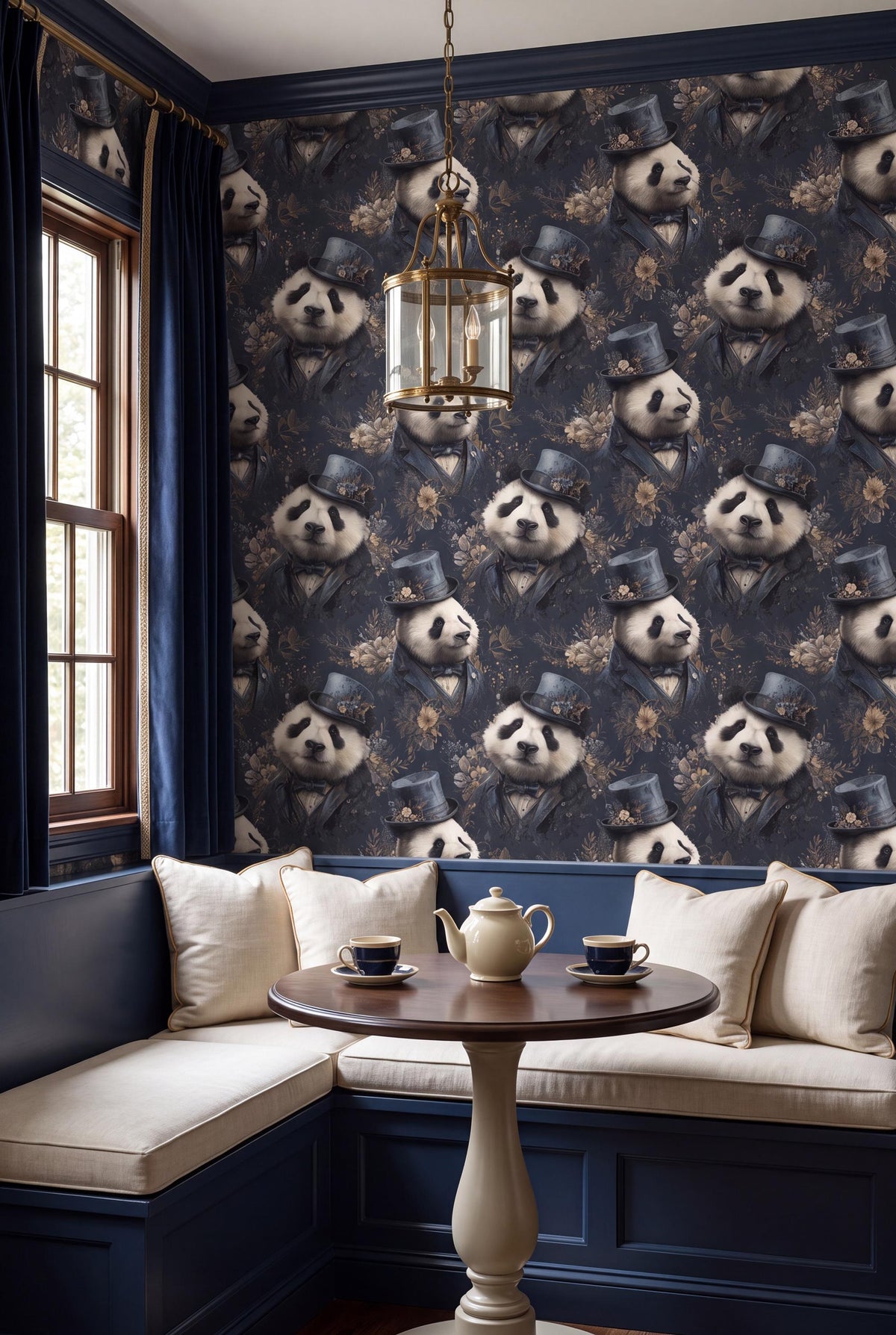 Bamboo Baron wallpaper shown in a home office