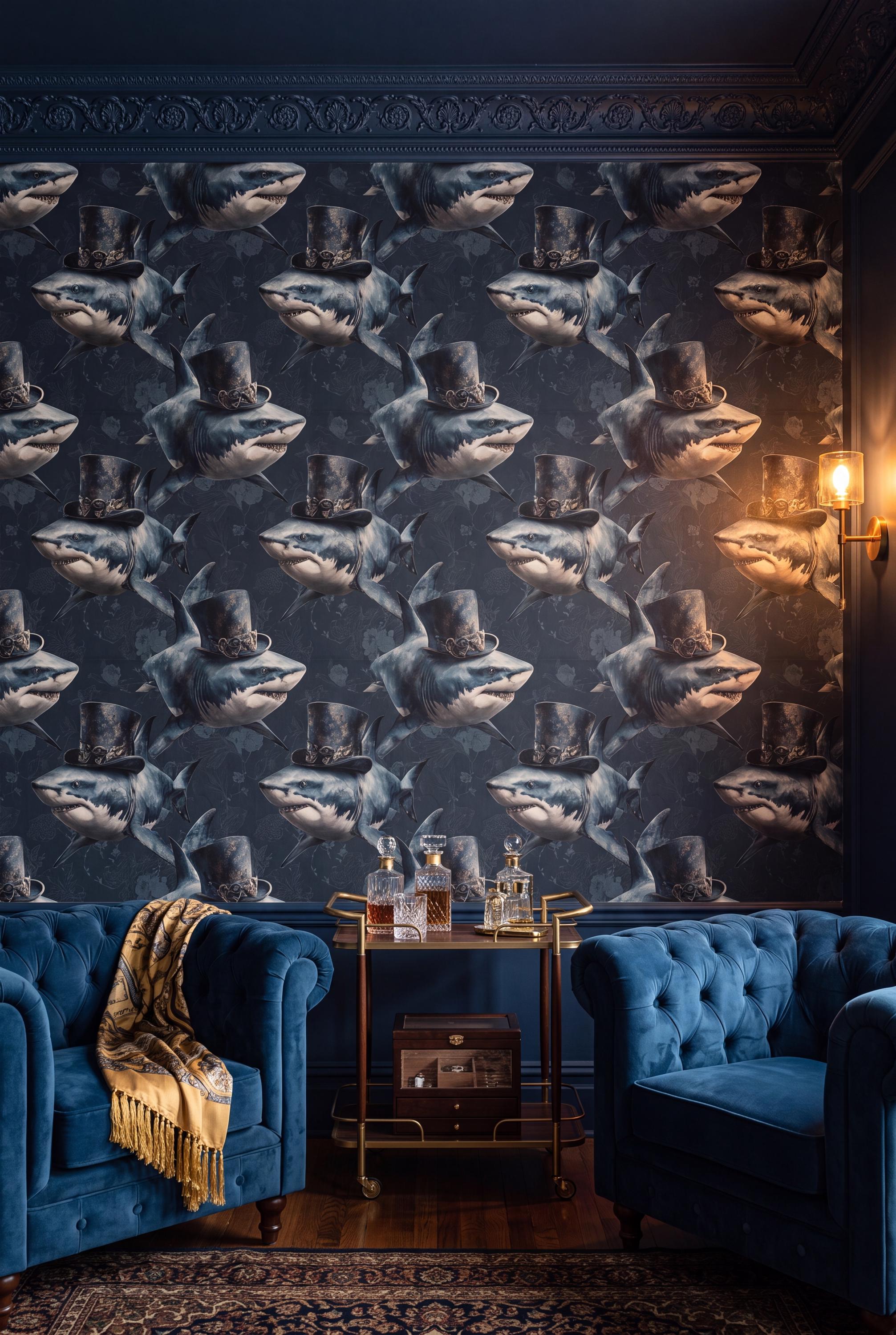 The Magnate wallpaper shown in a kids room